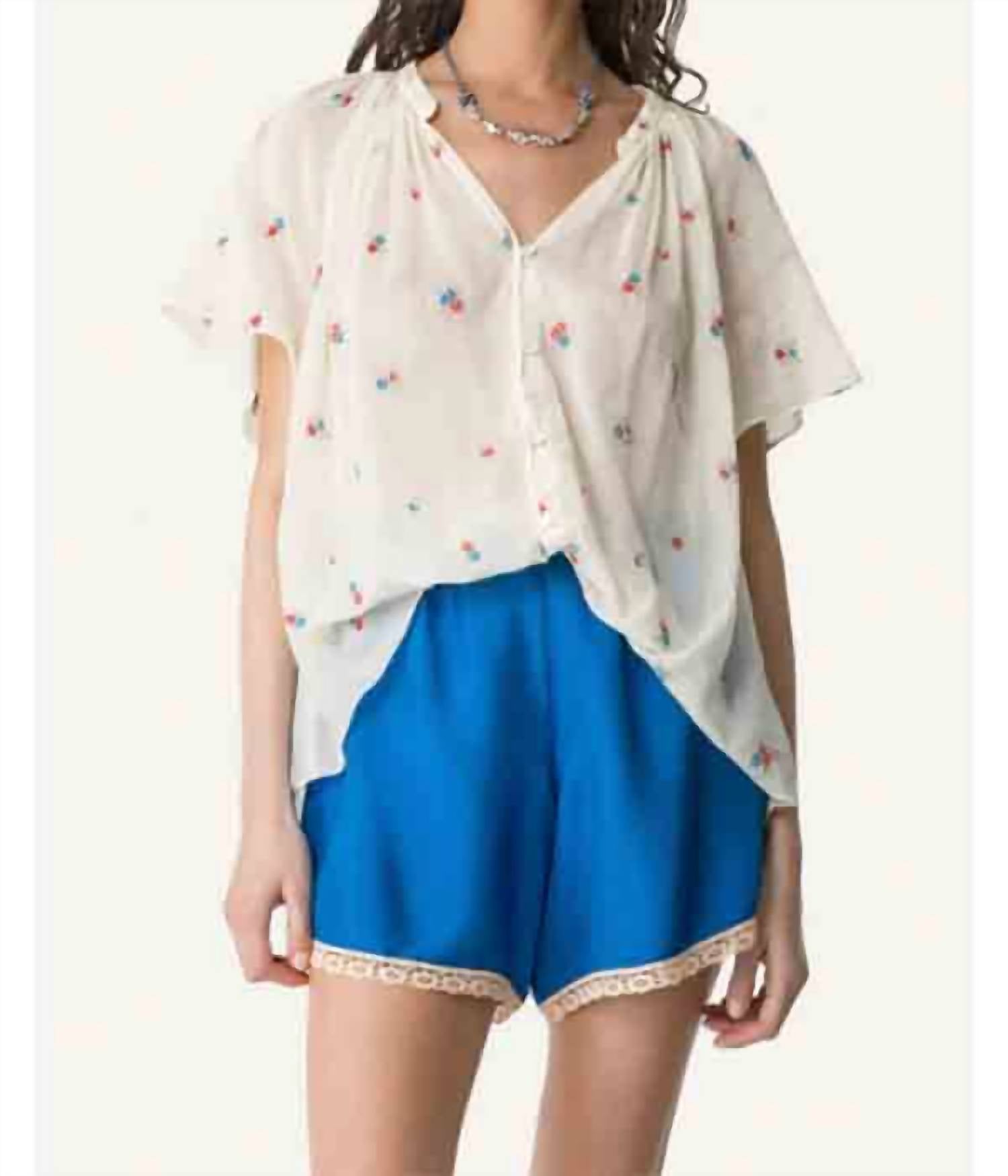 Forte Forte - Women's "petites Fleurs" Embroidery Voile Bohemienne Shirt