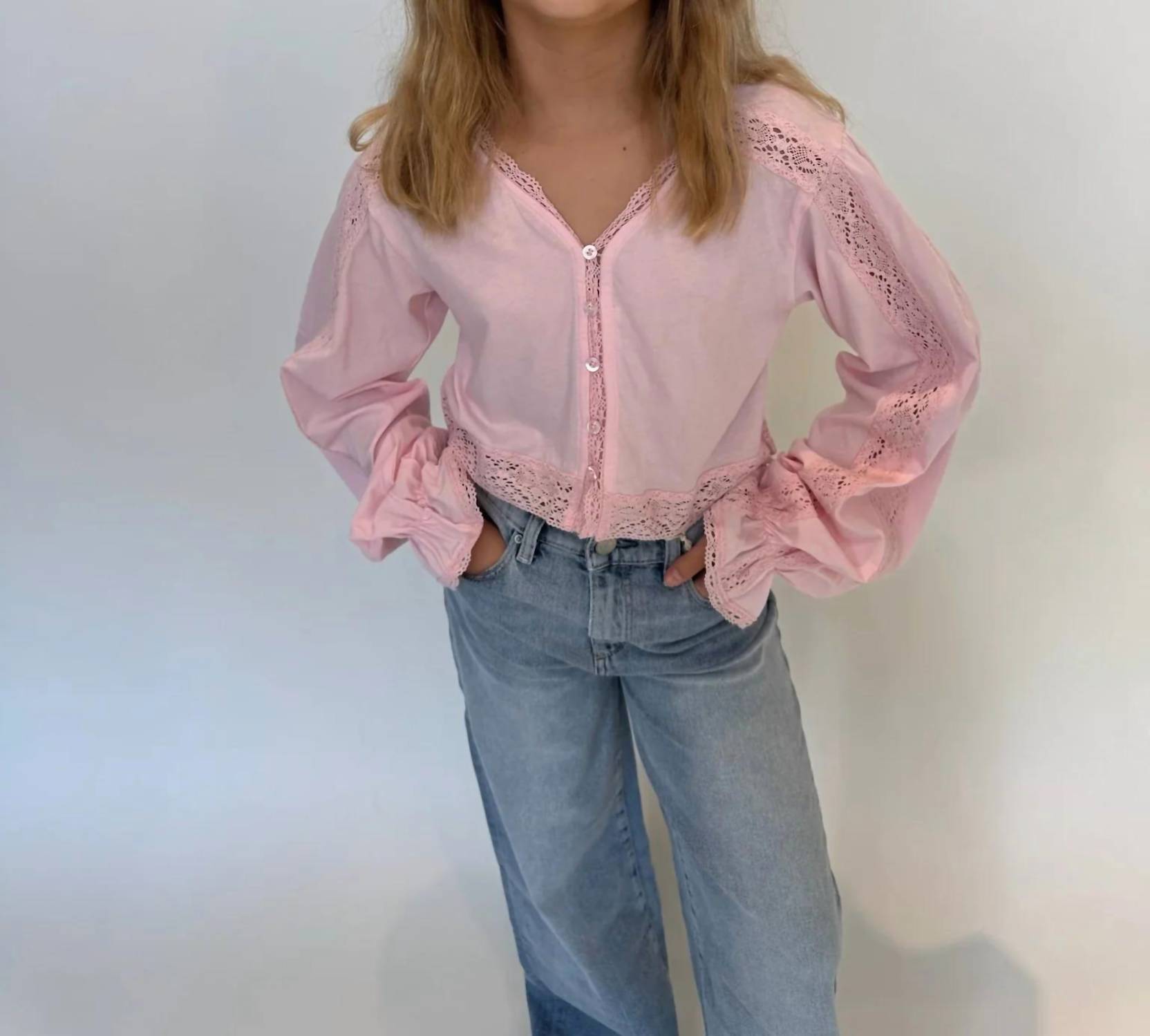 Katie J Nyc - Addie Lace Trim Top