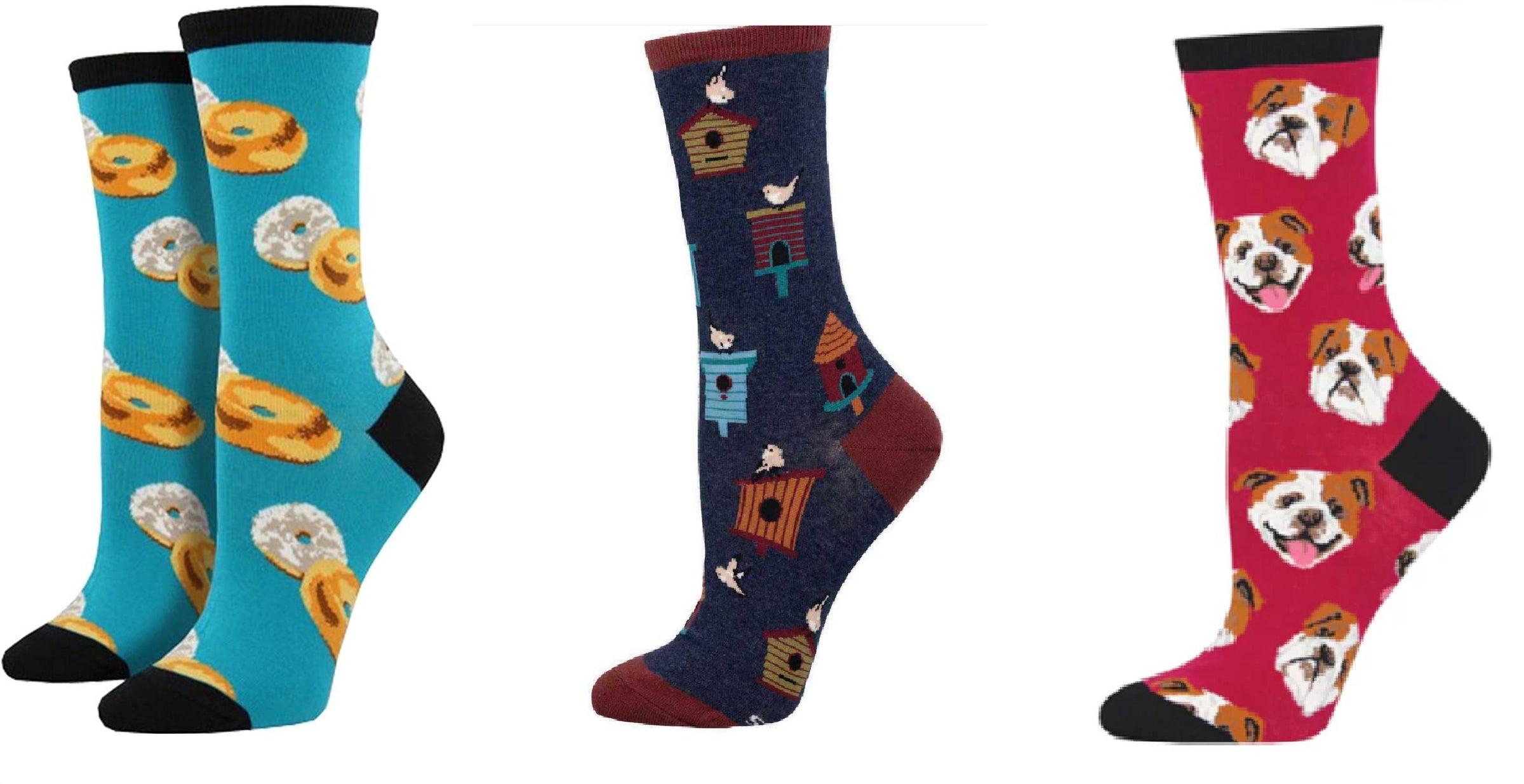 Socksmith - Women's Bagel Schmear & Birdhouses & Incredibull Socks - Set Of 3 Pair