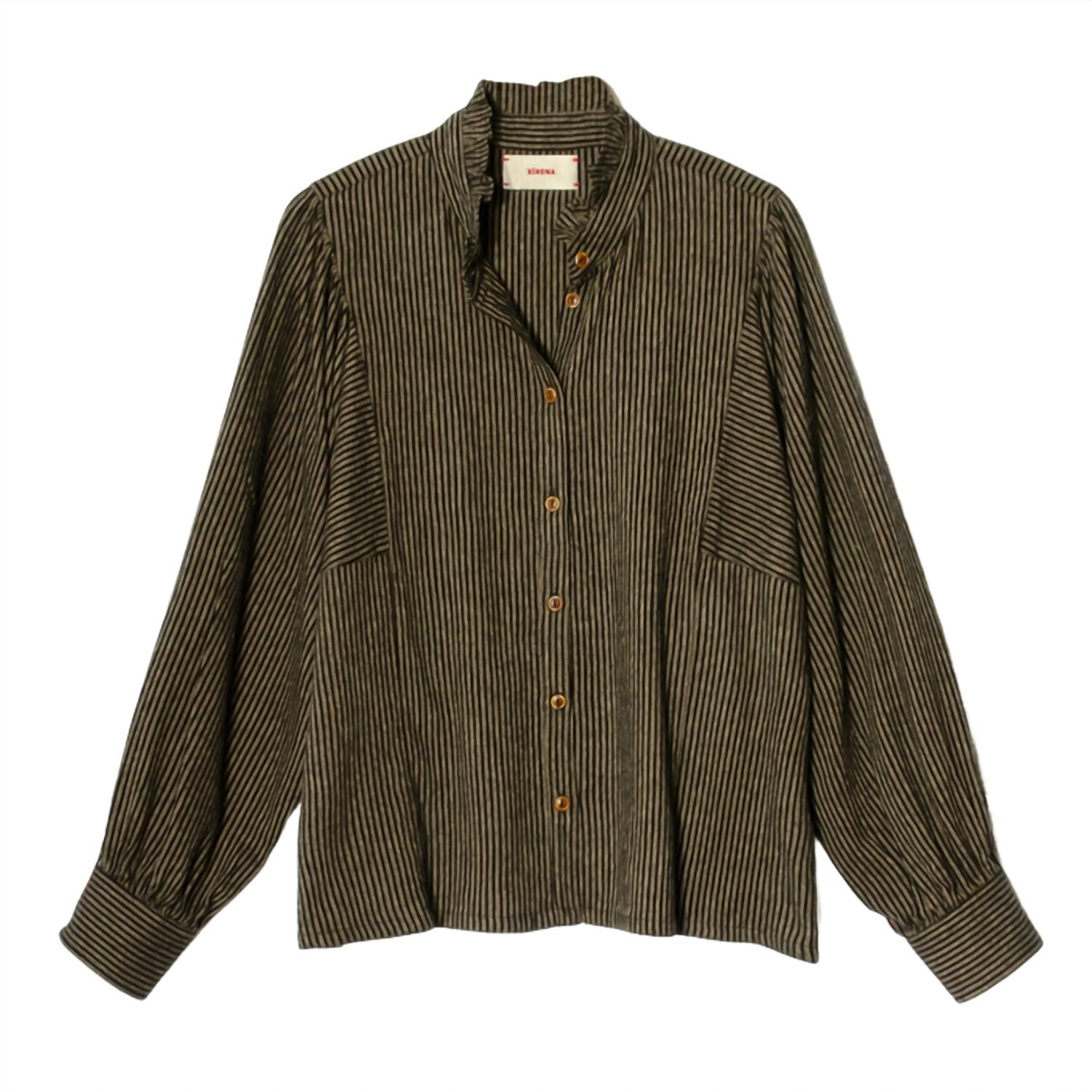 XIRENA Women's Serafina Shirt in phantom stripe - women's shirt - alternate view