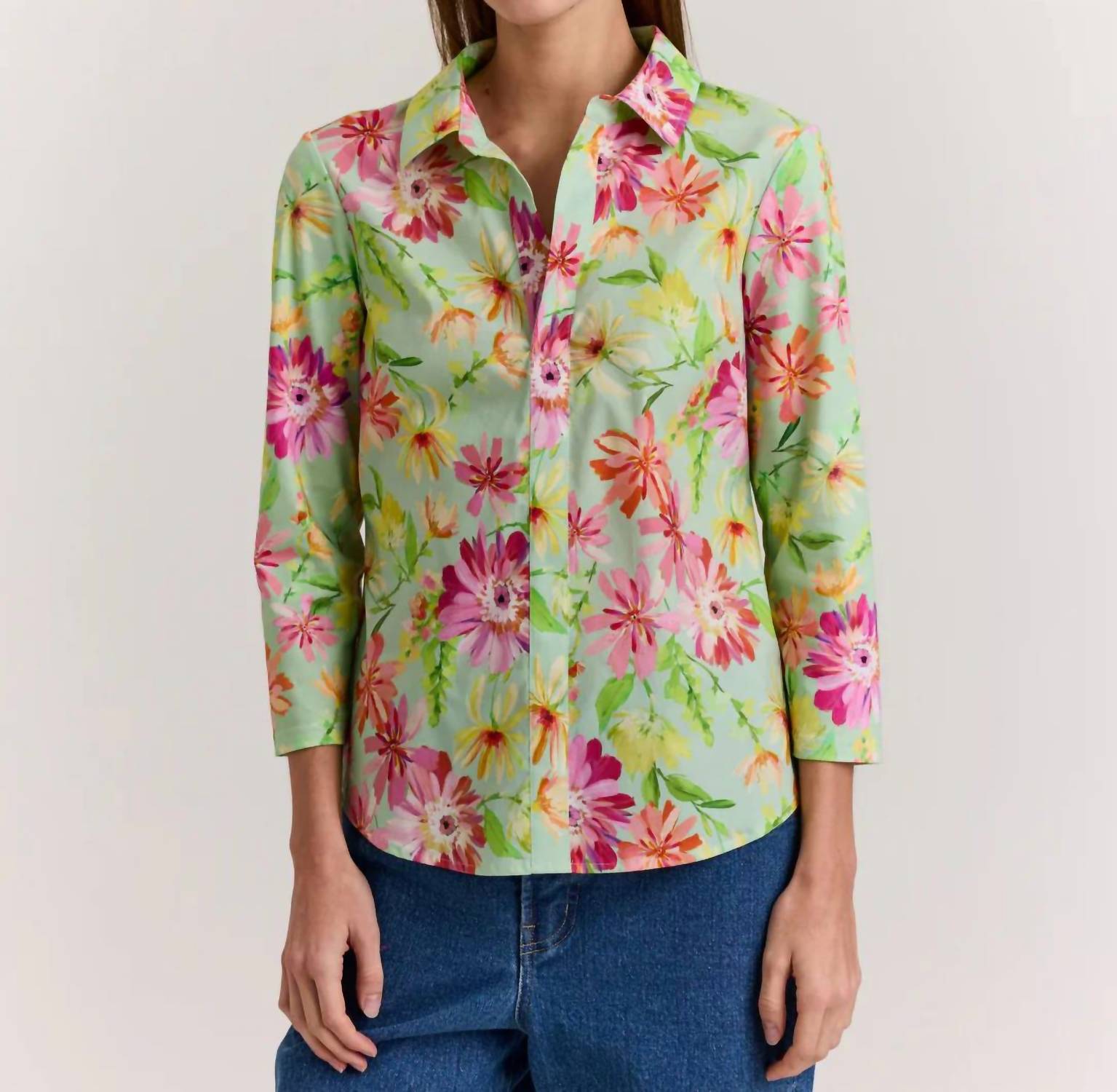 Hinson Wu - Lizette 3/4 Sleeve Blouse
