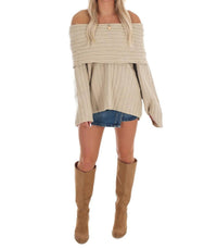 Le Lis - Show Me Love Off Shoulder Oversized Sweater
