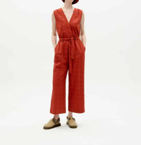 Thinking Mu - Crossed V-neckline Jumpsuit