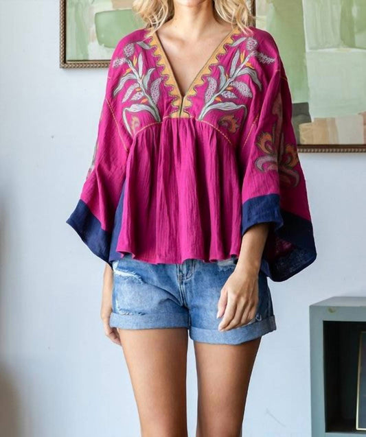Veveret - Embroidered Gauze Top