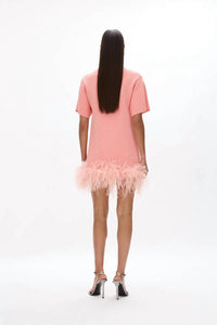 Rachel Gilbert Rita Mini Dress in peach - women's dress - alternate view