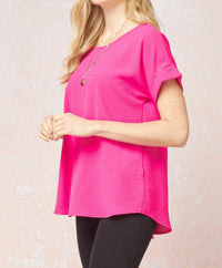 Entro - Short Sleeve Scoop Neck Top