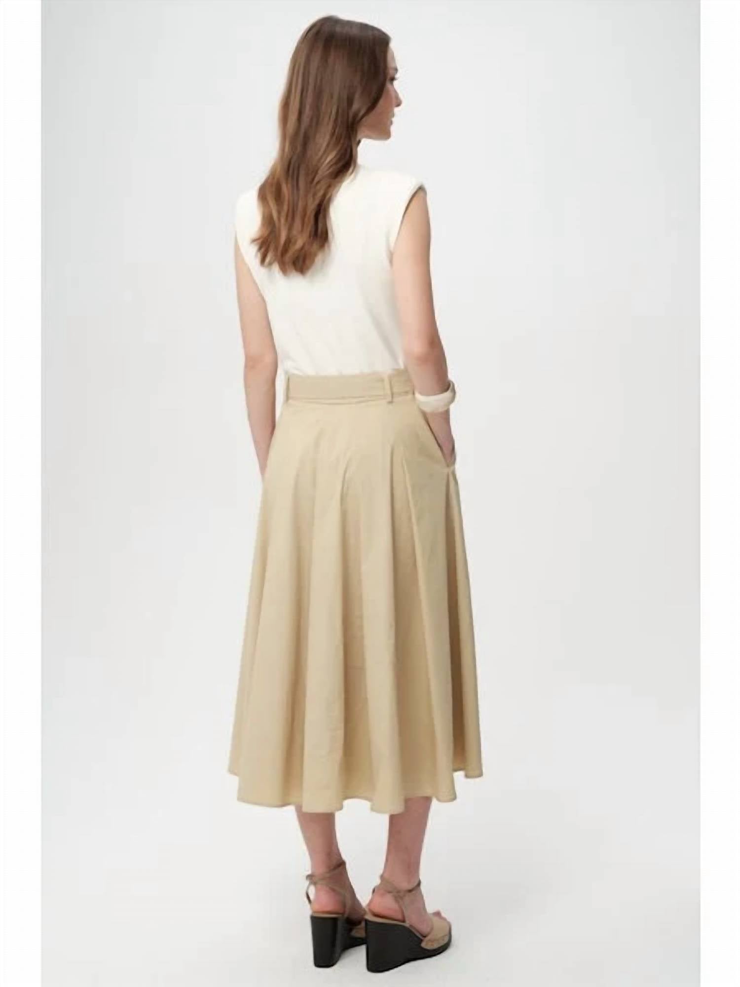 Exquise - Sidney Crew Neck Pocket Belted Midi Dress