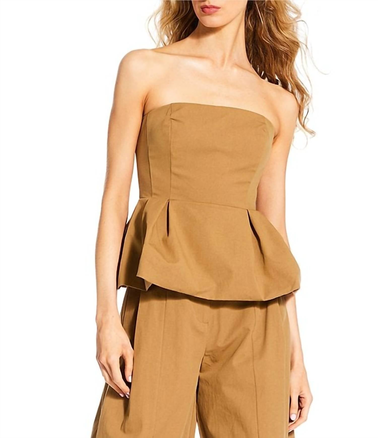 Line And Dot - Tove Coordinating Sleeveless Corset Peplum Top