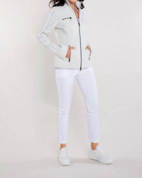 Anatomie Justine Saira Zip-Up Jacket in stone white - women's jacket - detail view