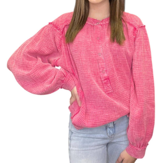 Easel - Long Sleeve Mineral Wash Top