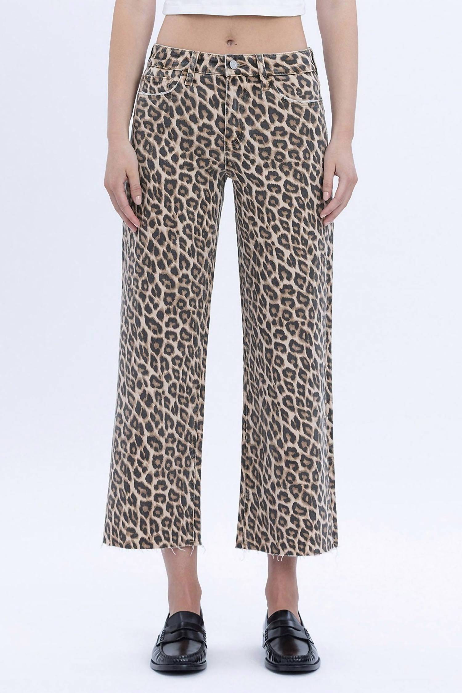 Loveret - Wild Leo High Rise Crop Wide Leg Jeans