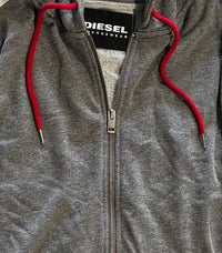 DIESEL Men's Brandon Zip Hoodie in grey - men's shirt - detail view
