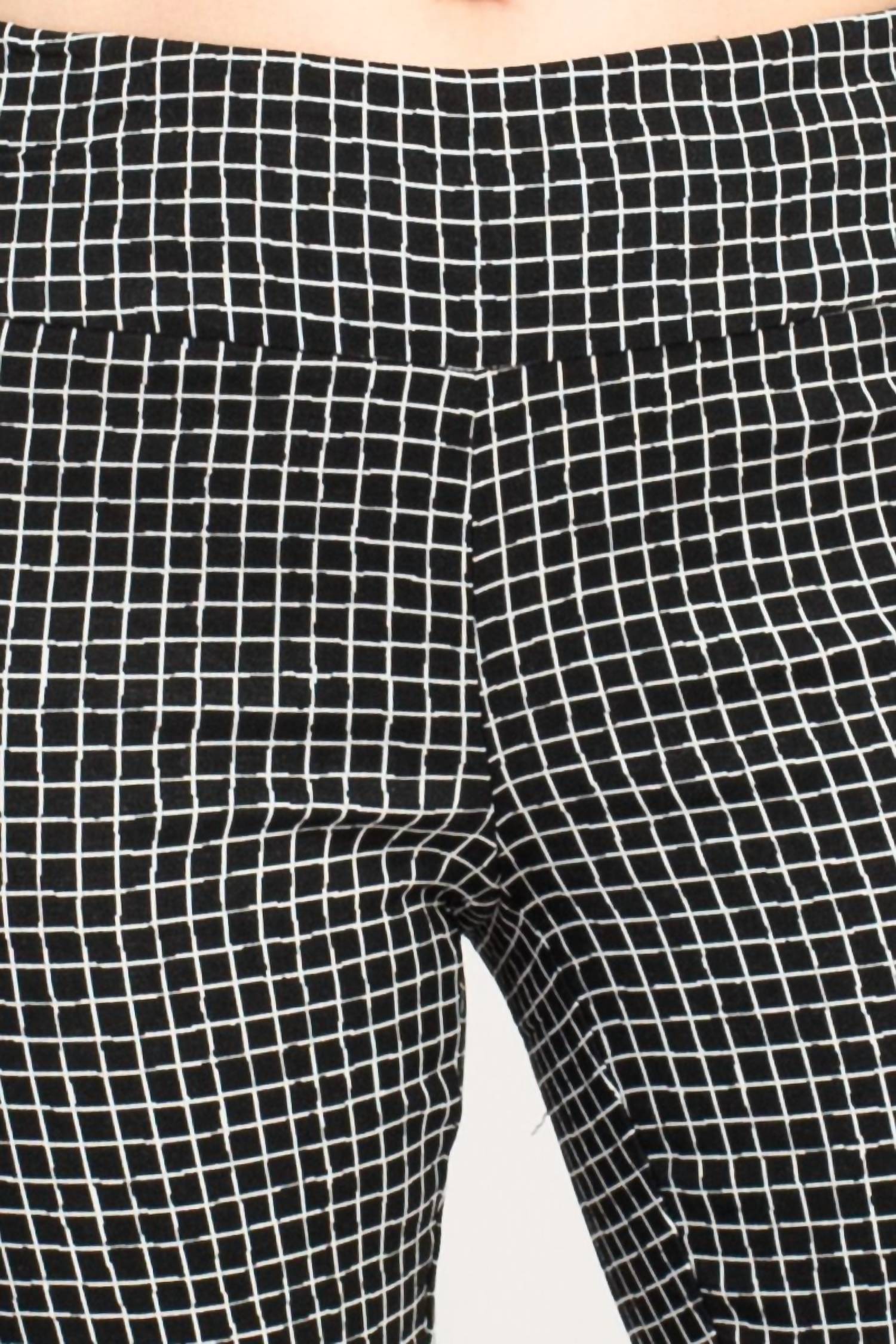 Zac & Rachel - Irregular Mini Square Print Fitted Pants