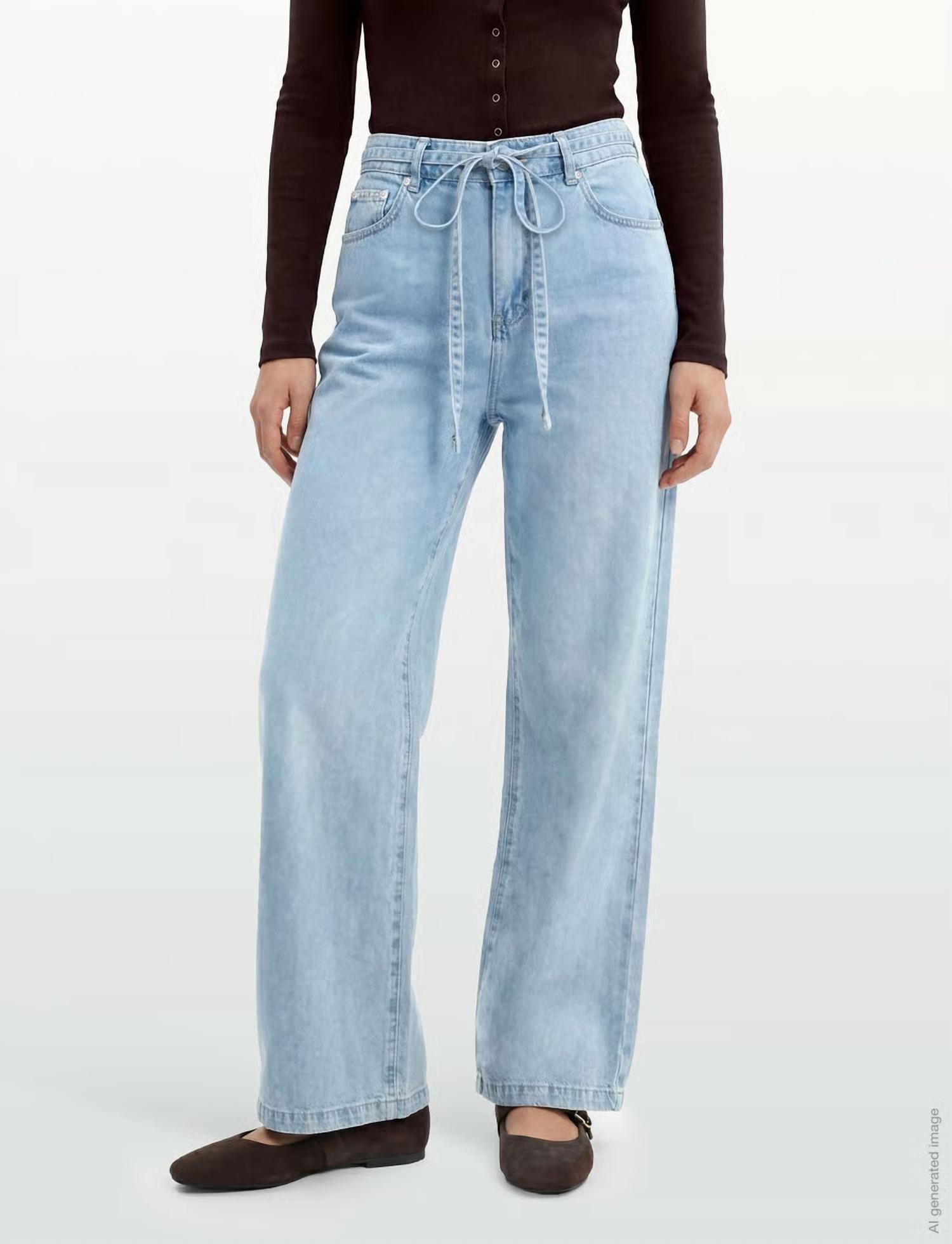 Suncoo - Rabi Tencil Denim Wide Leg Pant