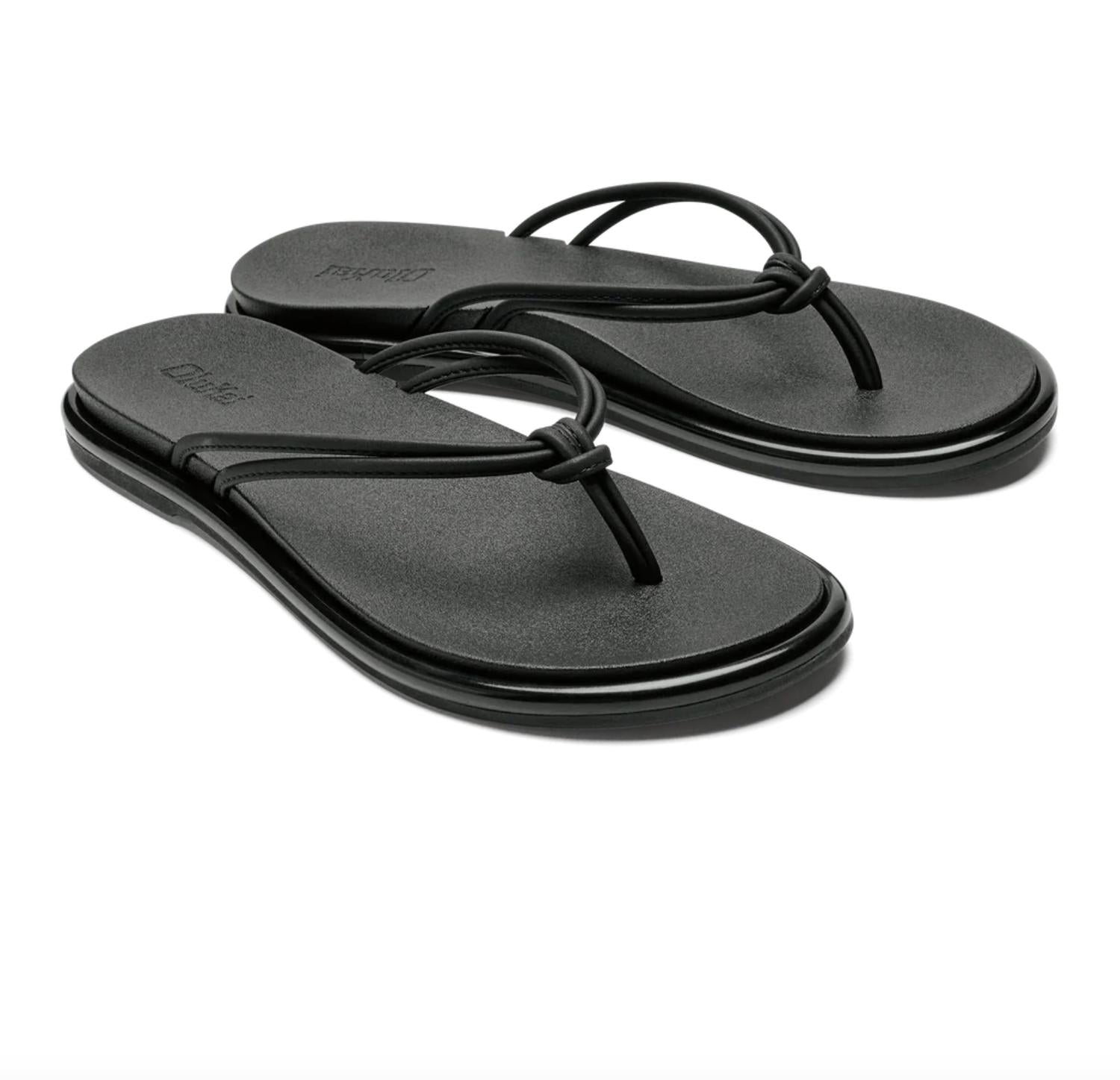 OluKai Women’s Aka Beach Sandals in black 1 - women's shoe