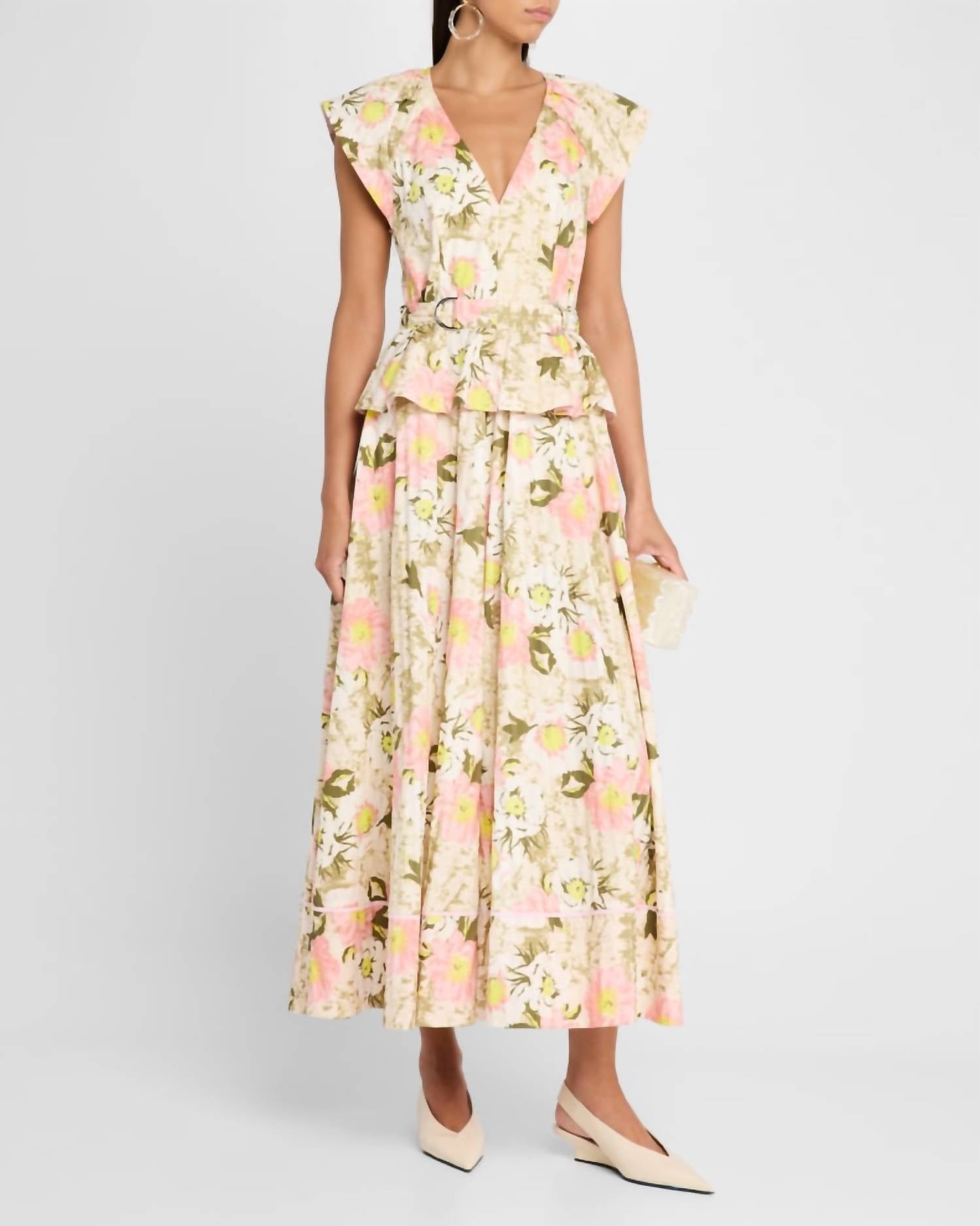 Derek Lam 10 Crosby - Victoria Belted V-neck Maxi Dress