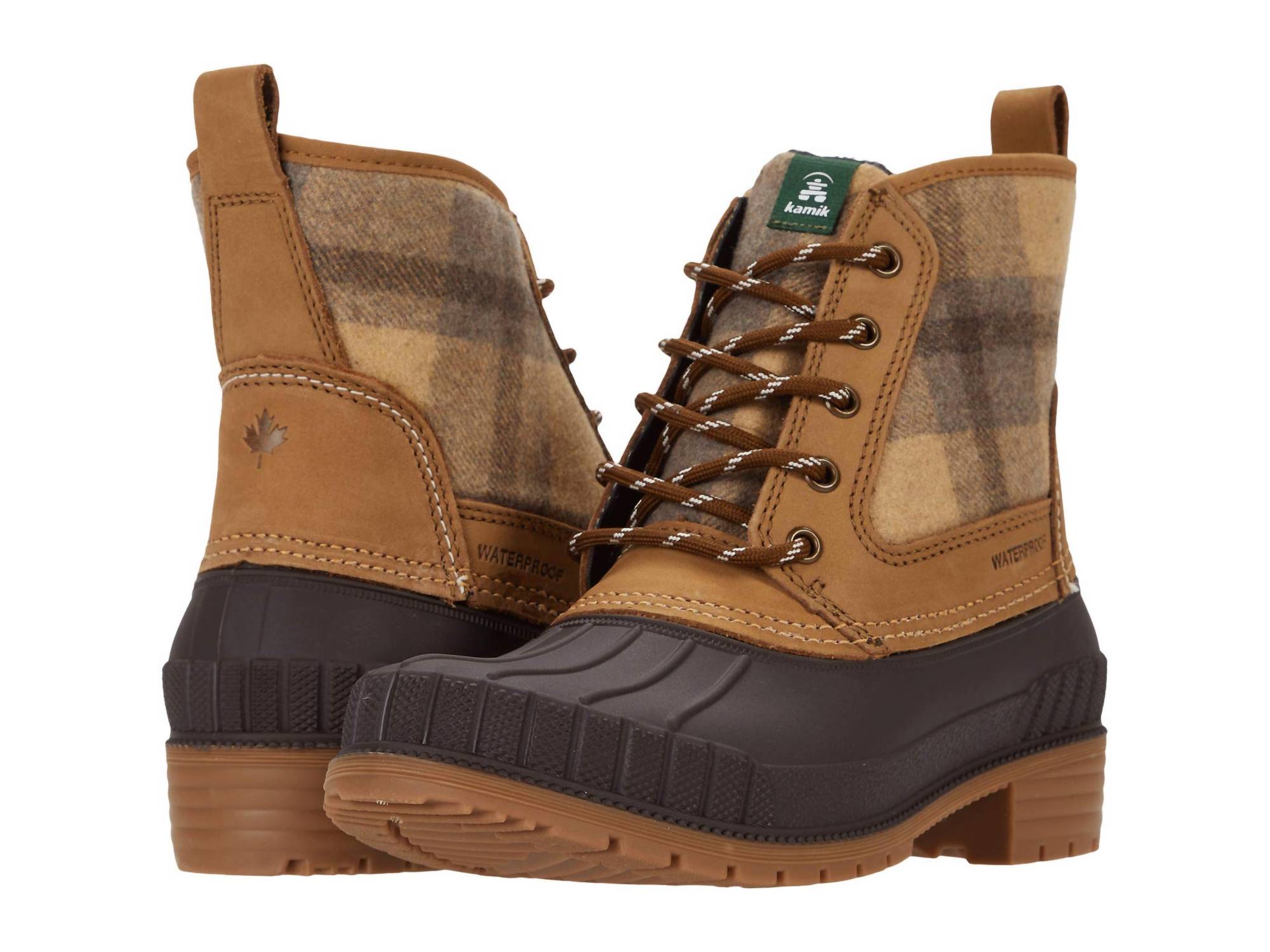 Kamik - Women's Snow Mid Calf Boot Lace Up Waterproof Rain Ankle Boots