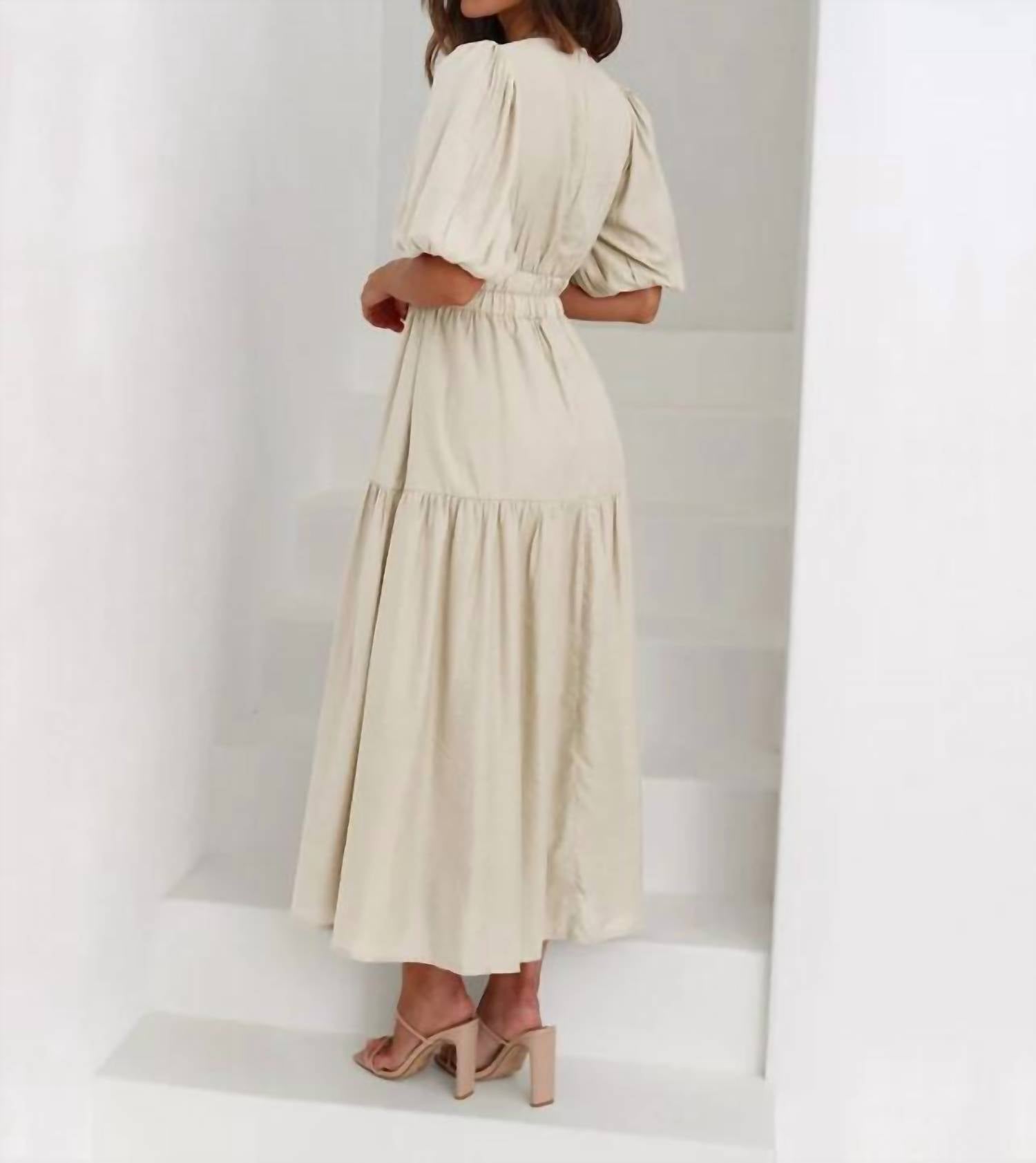 Sweetkama - Agnes Bubble Sleeve Midi Dress