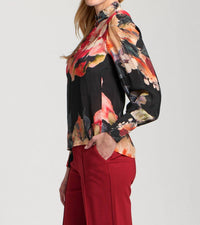 APNY Enchanted Garden Puff Sleeve Blouse in pattern - women's blouse - alternate view