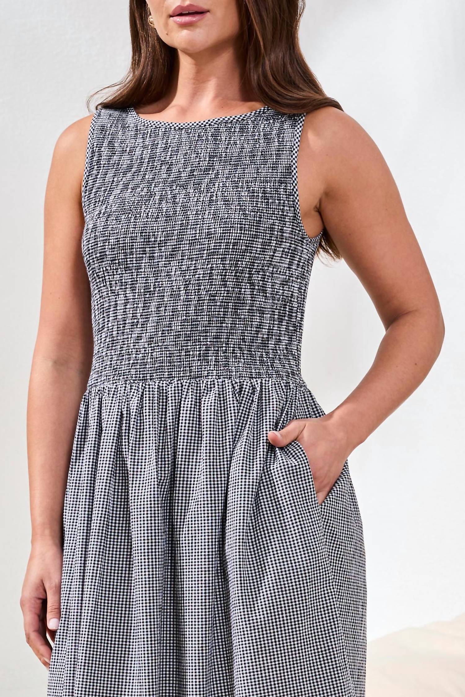 Tribal - Sleeveless Dress With Shirring Detail