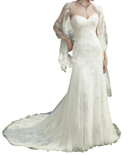 Casablanca - Lace Appliqué A-Line Gown