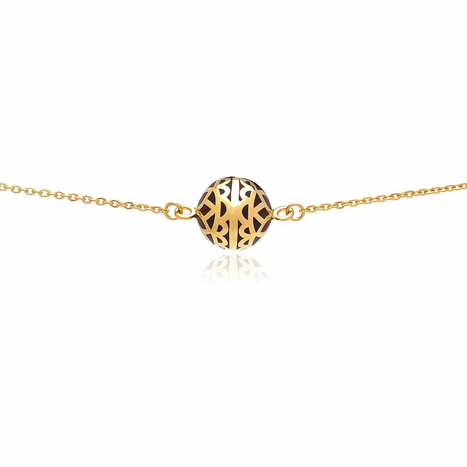Georgina Jewelry - Women's Signature Flower Sphere Onyx Ball Necklace