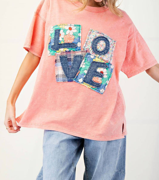 Easel - Love Patch Mineral Washed Slub Tee