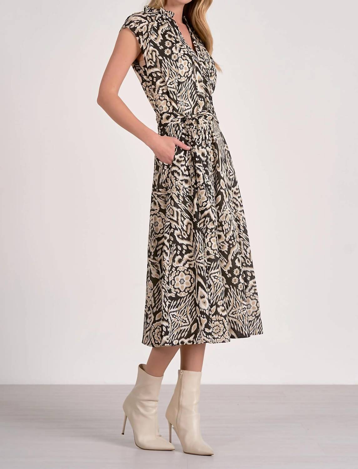 Elan - Neutral Midi Dress