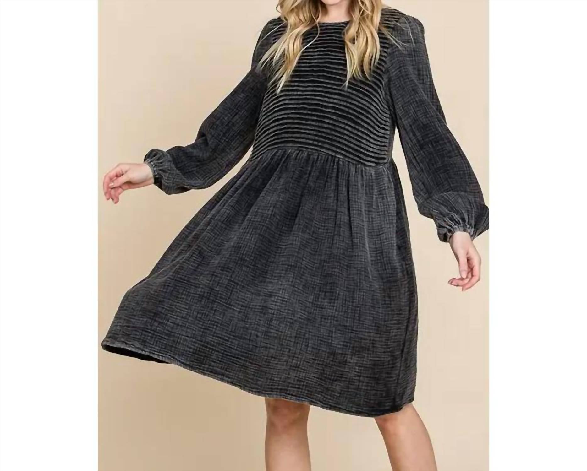 Lime N Chili - Front Pintuck Cotton Midi Dress