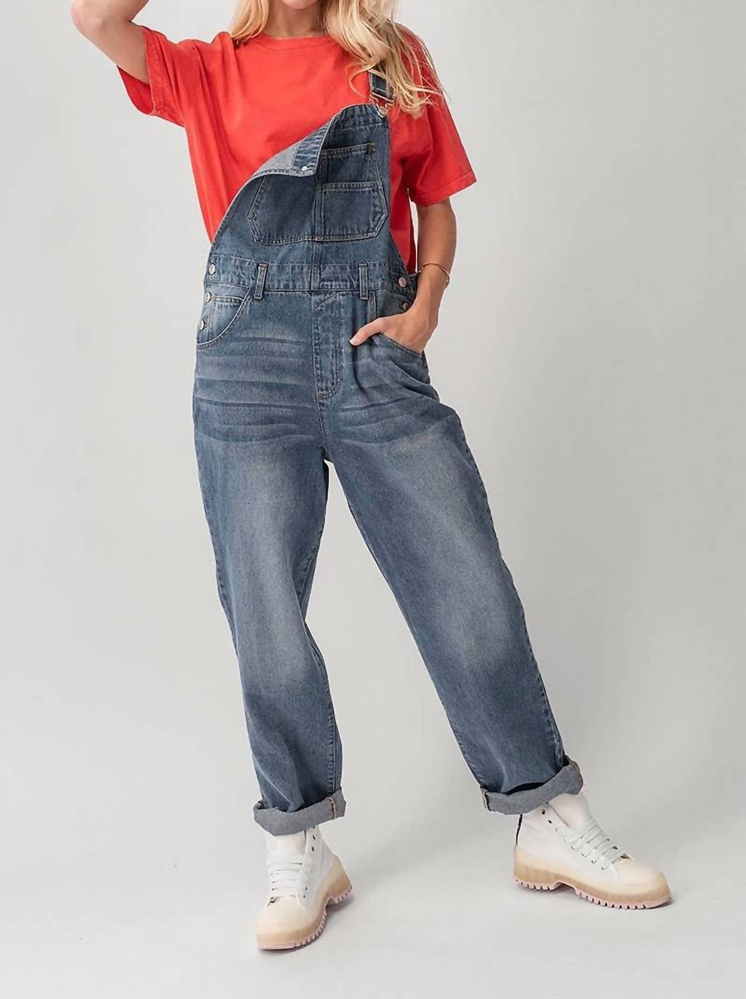 Urban Daizy - Relaxed Fit Denim Overalls