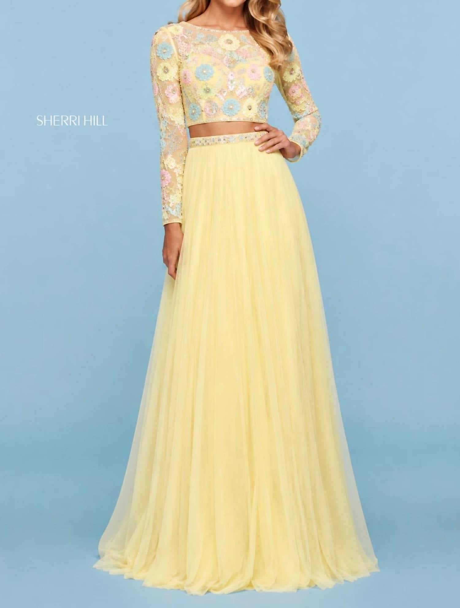 Sherri Hill - Multi Beaded Two Piece Gown
