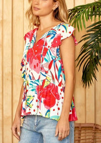 Emily Wonder - Tropical Breeze Peplum Top