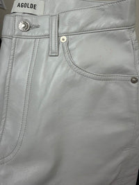Agolde - Luna High Waist Barrel Leg Leather Blend Pants