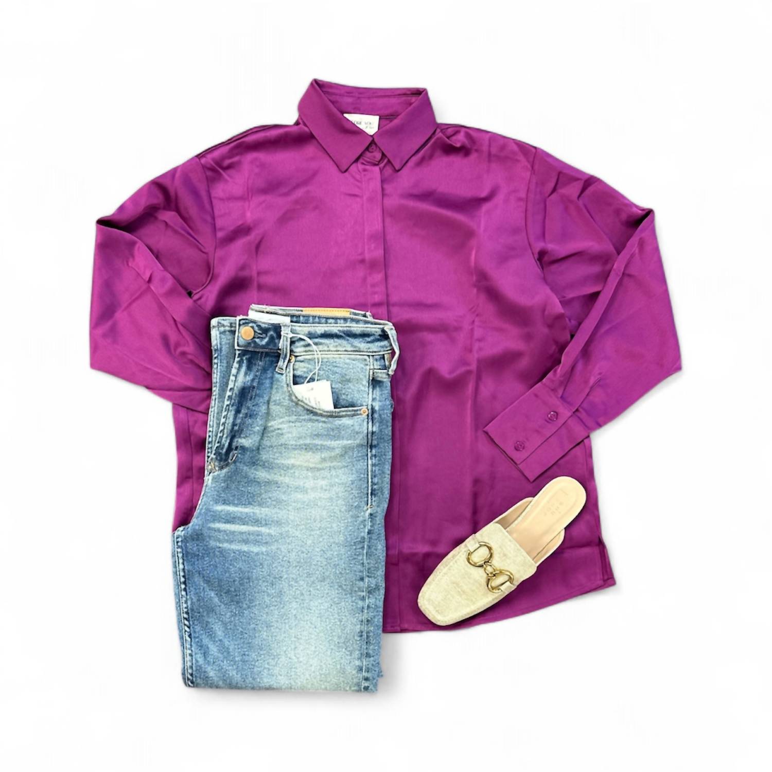 Before You Women's Smooth Elegance Satin Top in orchid - women's blouse - view 4