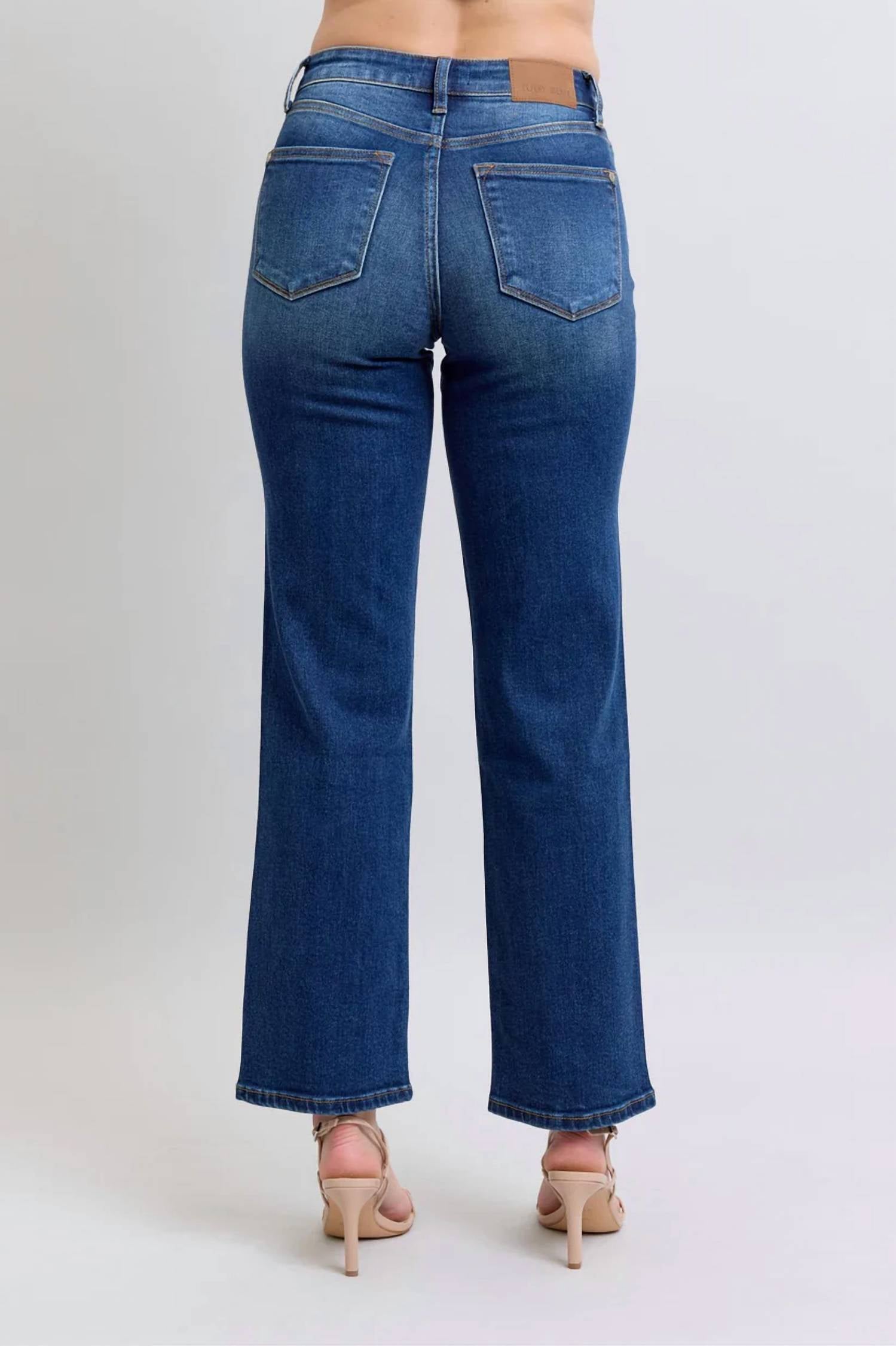 Judy Blue - Mid Rise Side Seam Detail Straight Jeans
