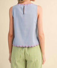 En Merci - Floral Embroidery Tank Top