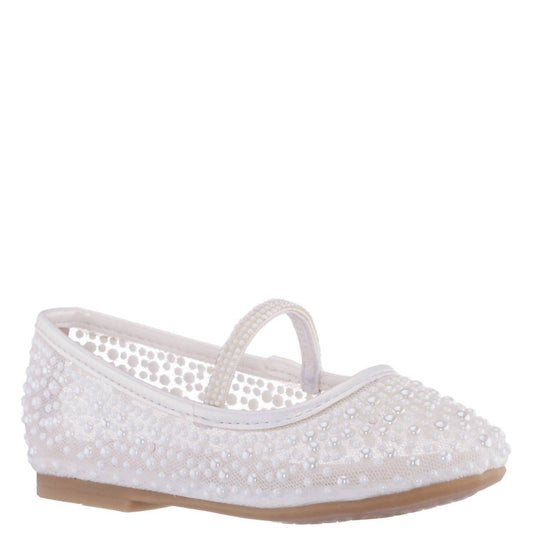Nina - Girls' Pearl Mesh Ballet Flat Shoe