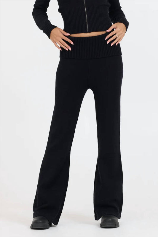 Vintage Havana - Slim Fit Knit Fold Over Flare Pant