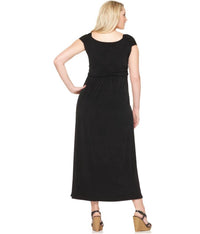 NY Collection Sleeveless Ruched Empire Dress - Plus Size in black - women's dress - detail view
