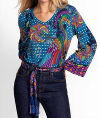 Johnny Was - JANIE FAVORITE V‑NECK KIMONO SLEEVE TEE