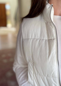Double Zero Cloud Zip Up Puffer Vest in white - women's jacket - alternate view