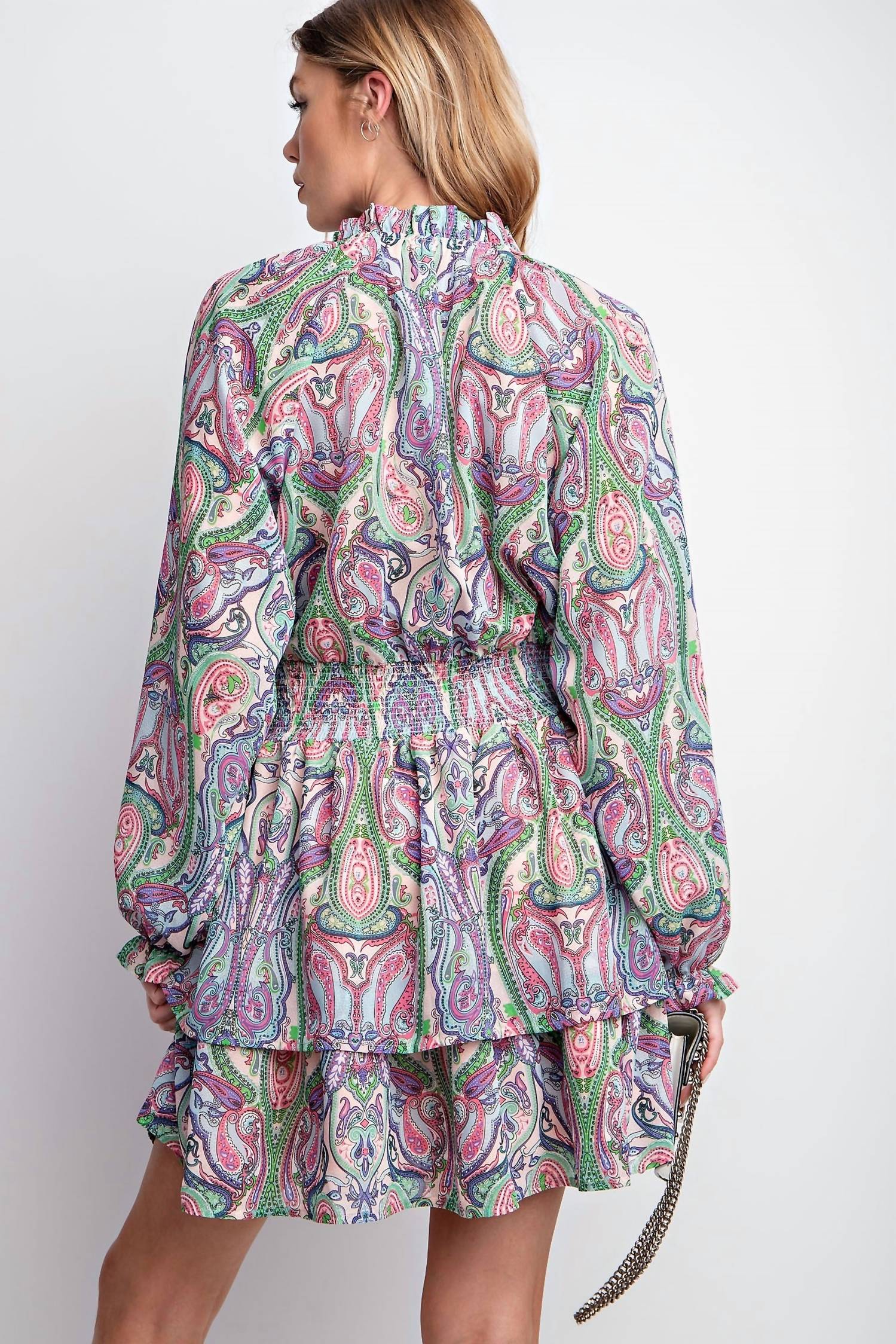Easel - Chiffon Ruffle Dress