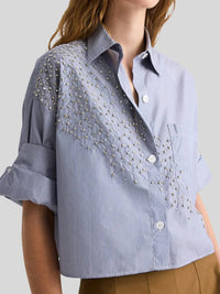 Twp - Next Ex Striped Cotton Shirt With Crystals