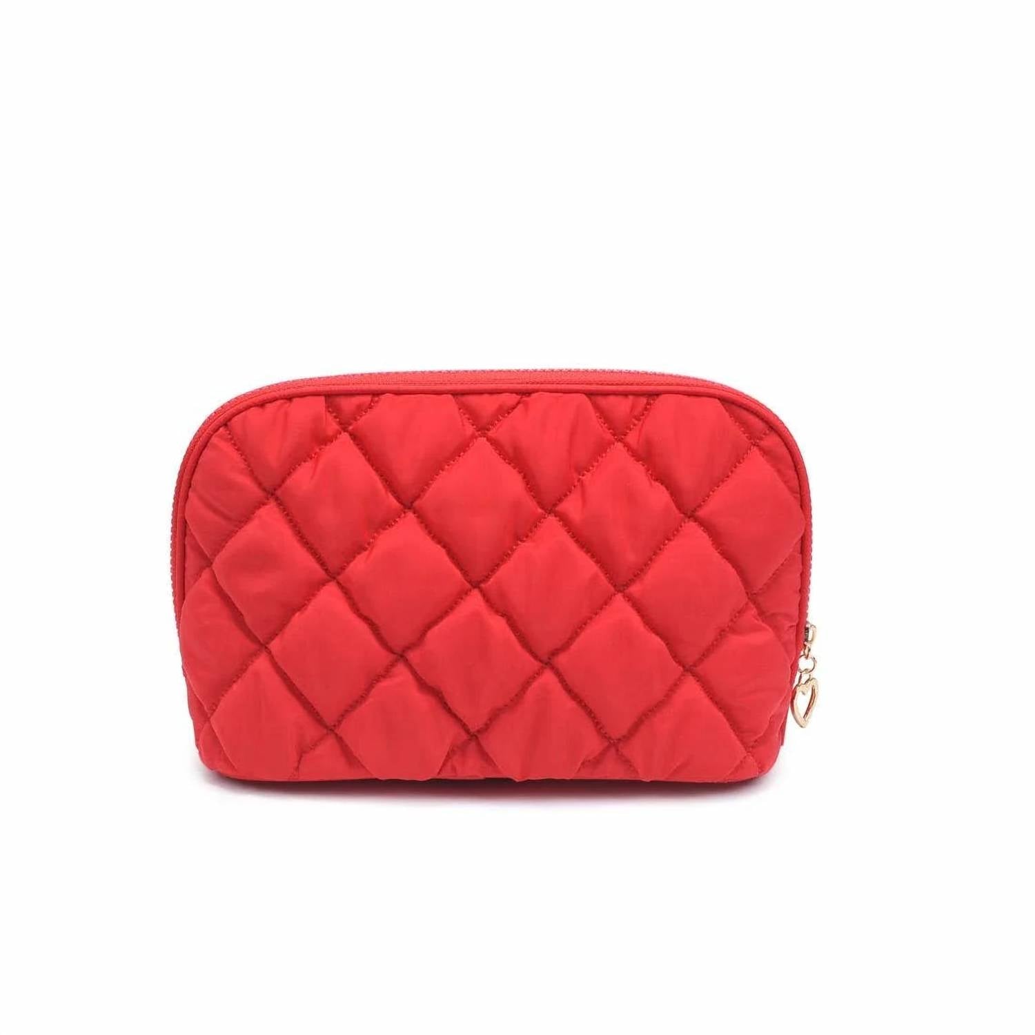 Urban Expressions - Women's Cloud Kiss Quilted Puffer Nylon Cosmetic Dome Pouch
