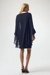 Joseph Ribkoff - Fringe Detail Layered Sheath Dress