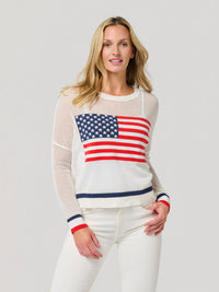 Shiraleah - American Flag Mesh Sweater