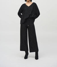 Joseph Ribkoff - Sequined Sweater Knit Culotte Pants