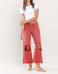 Vervet By Flying Monkey - Apple Cider 90's Vintage Crop Flare Jean