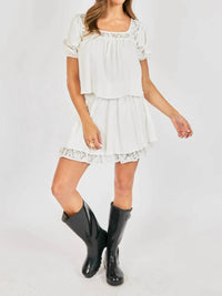Sadie & Sage - Women's Misty Layered Lace Mini Skirt