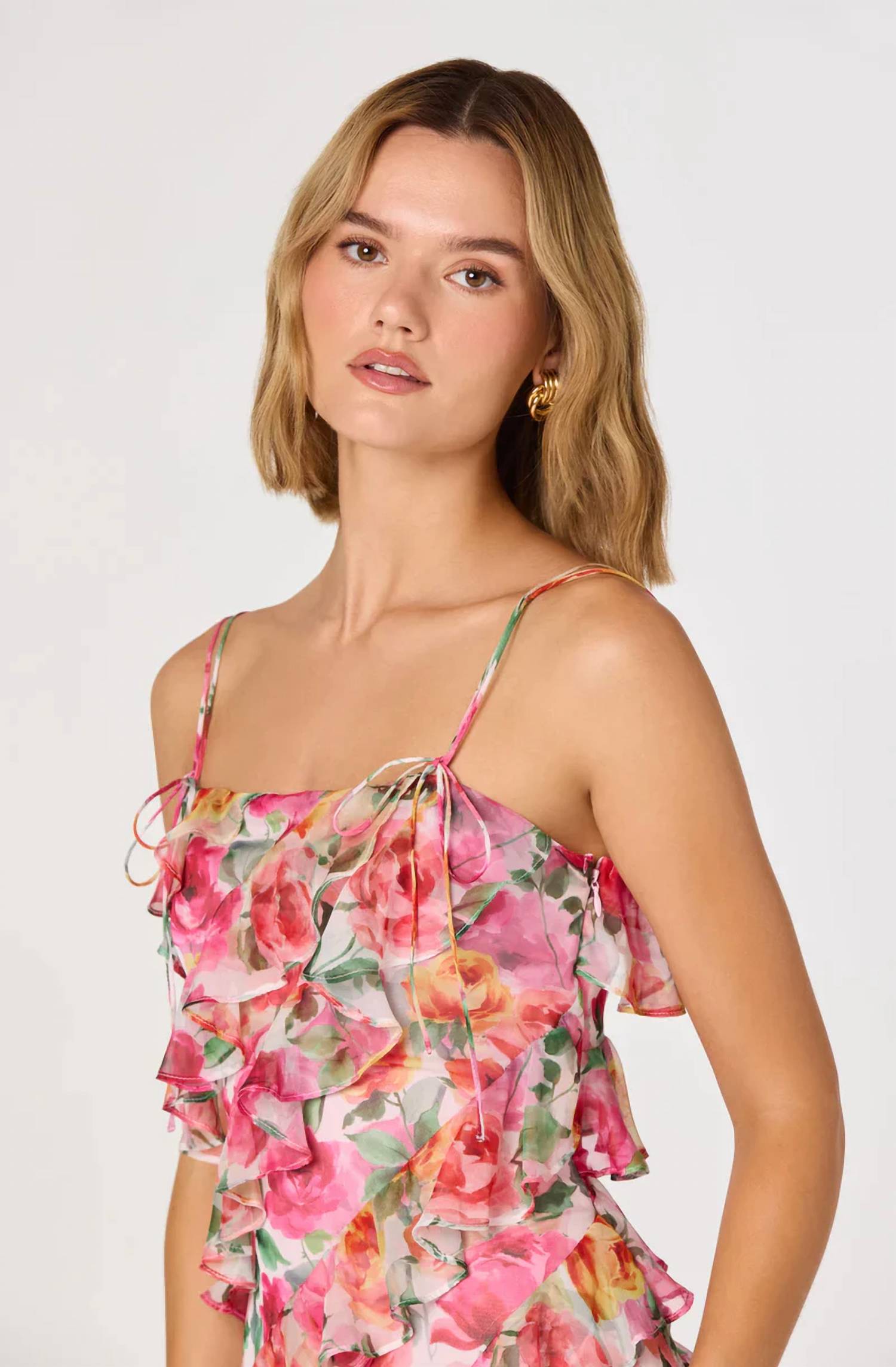 Astr - Blanca Floral Ruffle Mini Dress
